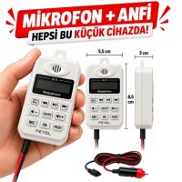 Feyel PZ55 Anfili Kendinden Mikrofonlu Pazarcı Anons Cihazı 12V-90V Bluetooth, Ses Kayıt, USB'li
